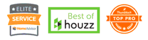 awards from Houzz, Thumbtack, and HomeAdvisor